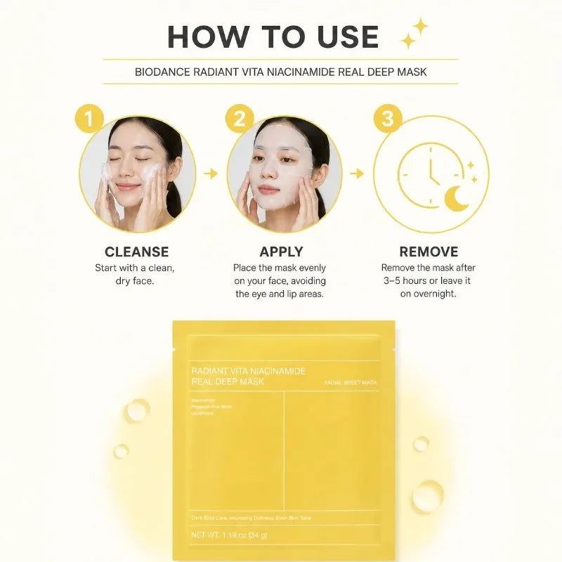 Biodance Vita Niacinamide Overnight Hydrogel Mask 4-Pack Peaceful Pleasures Health and Wellness