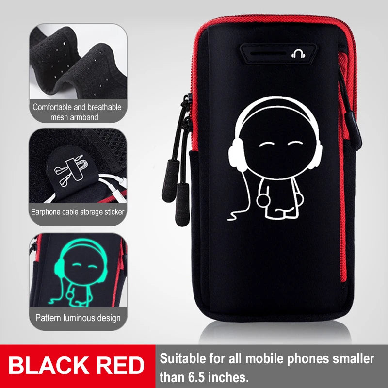 armband for cell phone running arm Cell phone running bag Running racing accessories Sports phone armband Bag for cellphone Peaceful Pleasures Health and Wellness Red (6.5 inch)