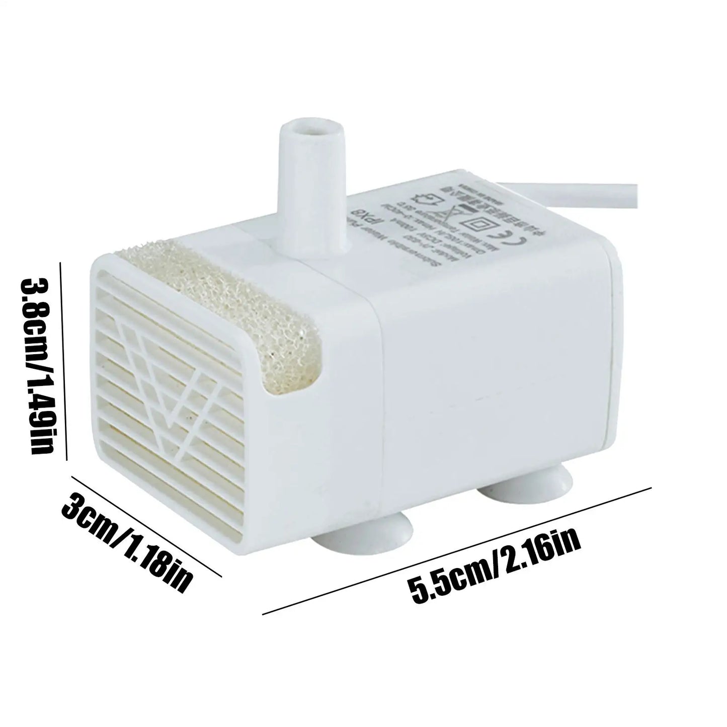 Ultra Quiet Cat Fountain Pump – USB Submersible Pet Water Pump