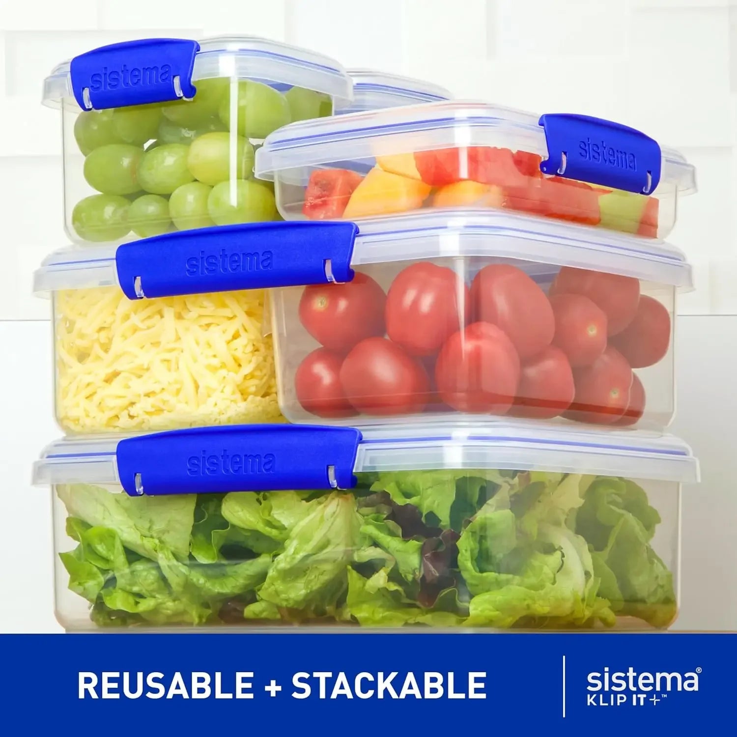 5L Airtight Stackable Food Storage Container, BPA-Free with Blue Clips, Clear Design Peaceful Pleasures Health and Wellness