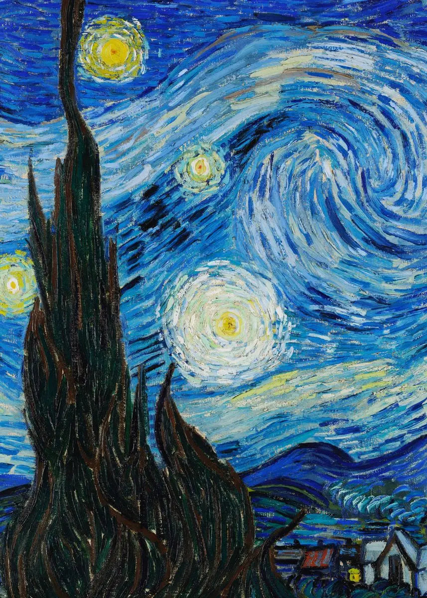 Van Gogh Starry Night Canvas Wall Art Print | Retro Unframed