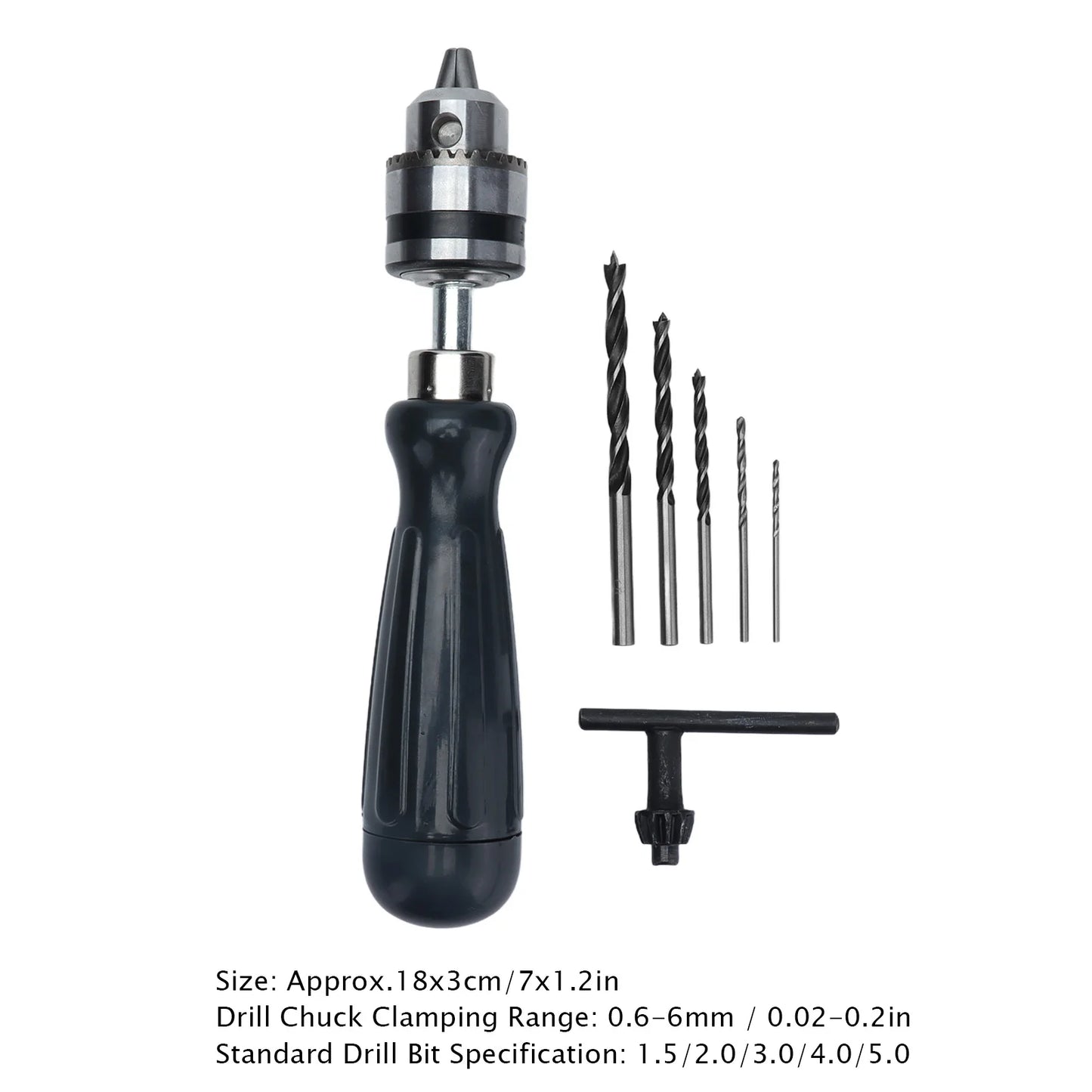Hand Drill Carbon Steel Manual Crank Drill with Chuck Key and Drill Bit for Plastic Wood Jewelry Resin Nut Mini Hand Drill Peaceful Pleasures Health and Wellness