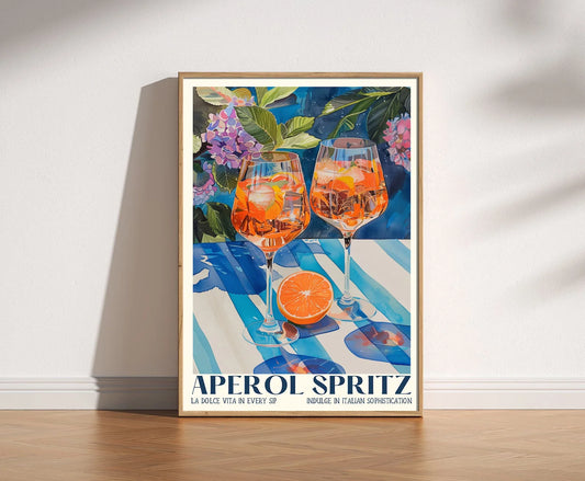 Aperol Spritz Print, Retro Italian Travel Cocktail Print, Kitchen Poster, Trendy Italian Wall Art, Modern Vintage Summer, Bar Ca Peaceful Pleasures Health and Wellness WS0631 20x30cm Unframed