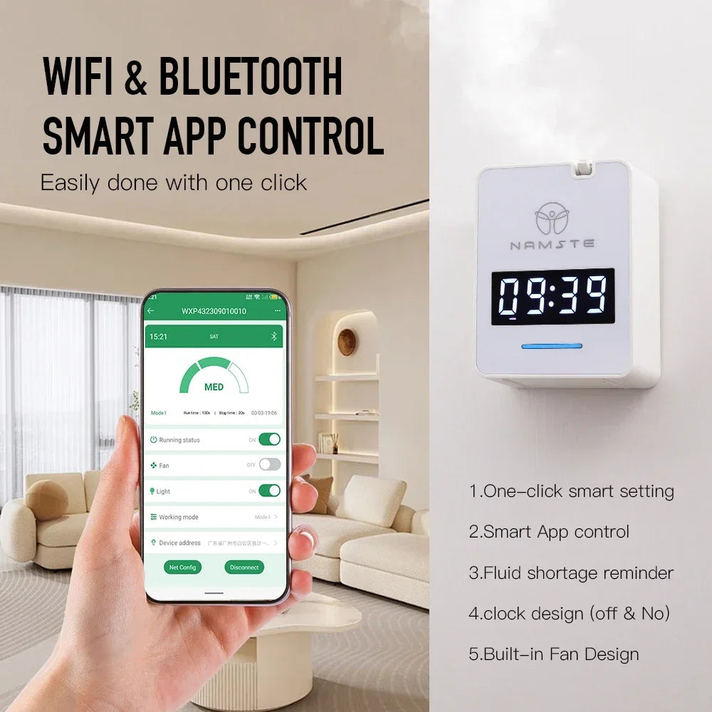 NAMSTE Smart Aroma Diffuser | 500m³ Bluetooth Peaceful Pleasures Health and Wellness