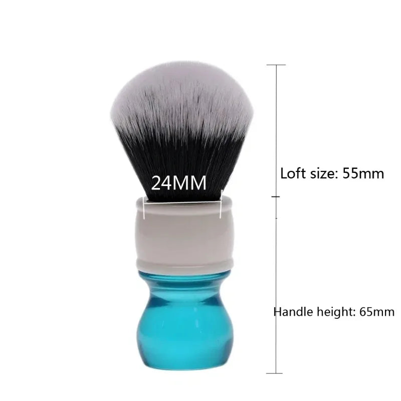 2026 Yaqi 24mm Aqua Tuxedo Synthetic Hair Shaving Brush for Men - Premium Quality Non-Slip Handle Shaving Accessory Peaceful Pleasures Health and Wellness