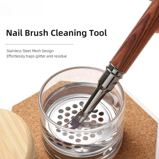 Crystal Glass Nail Brush Cleaner Cup & Drill Bit Container Nail Brush Cleaner Cup Oasis Select