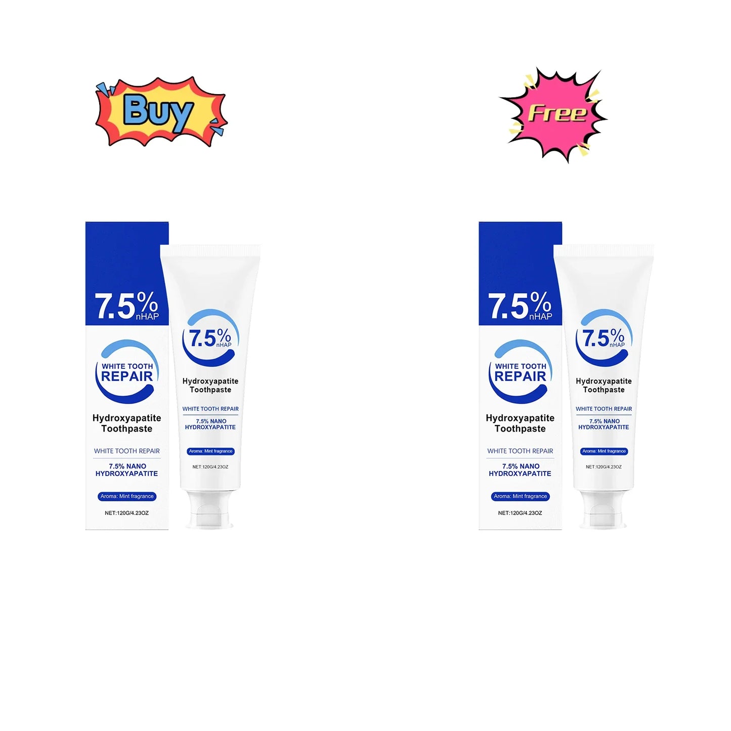 Hydroxyapatite Whitening Toothpaste – Fresh Breath, 120g