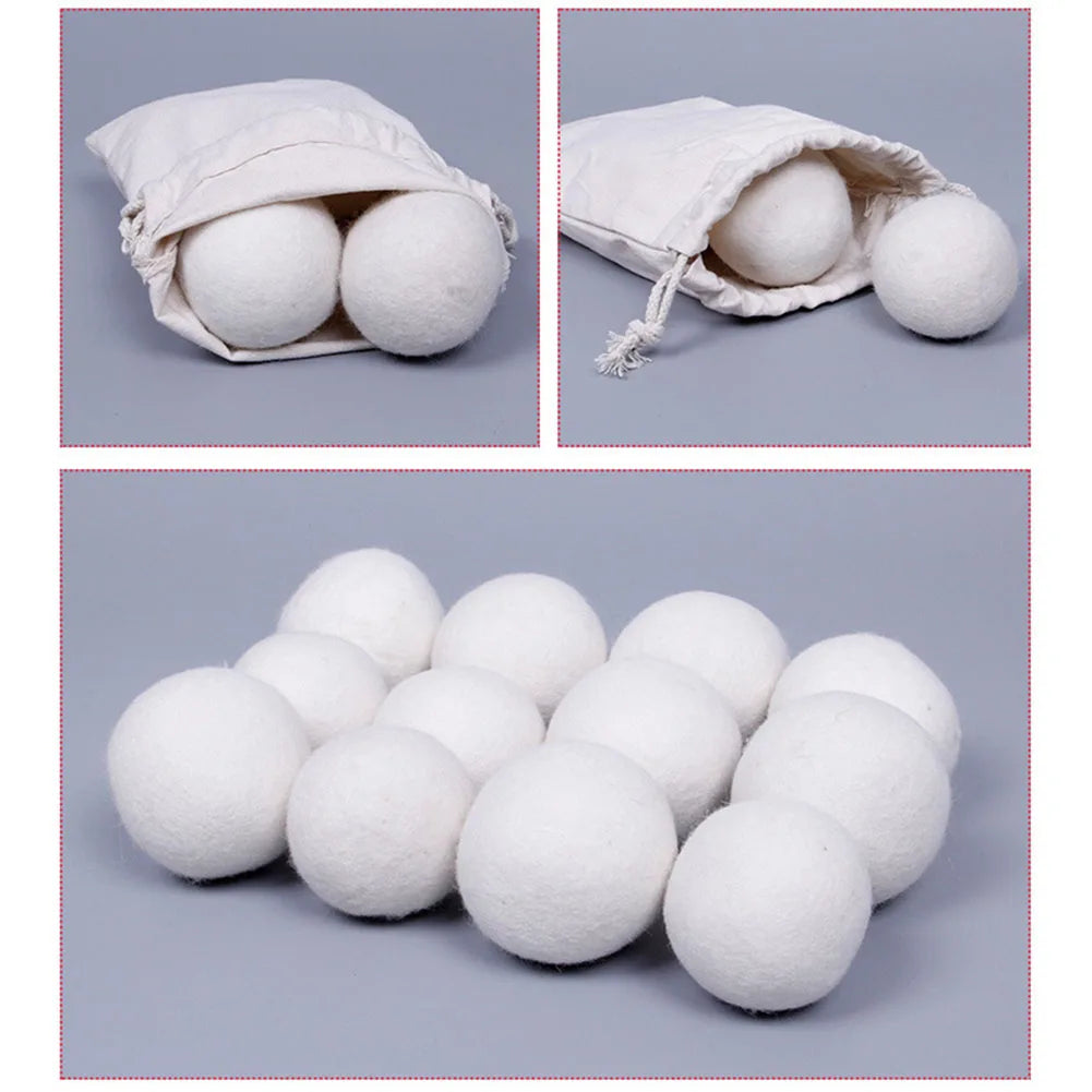 1-10pcs Reusable Wool Dryer Balls Clothes Softener Laundry Fleece Dryer Ball Kit Home Clothes Dryer Washing Machine 3/4/5cm Peaceful Pleasures Health and Wellness