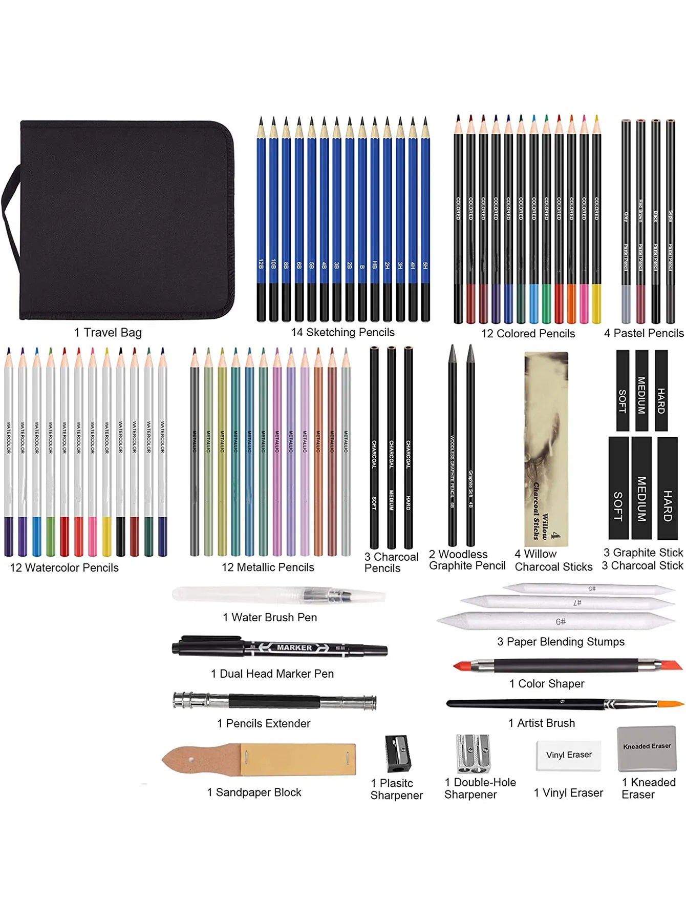 Bview Art Stuff Diverse Pencils Sketching Beginners Professional