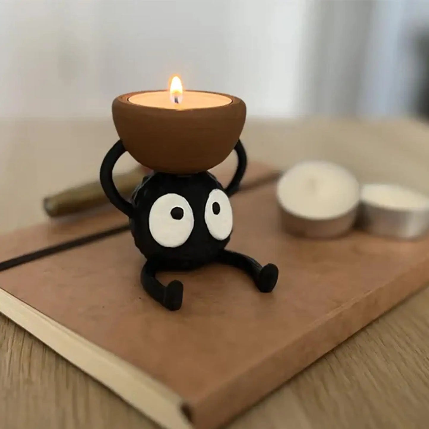 3D Printed Briquette Tea Light Candle Holder | Cute Decor Tea Light Candle Holder Peaceful Pleasures Health and Wellness