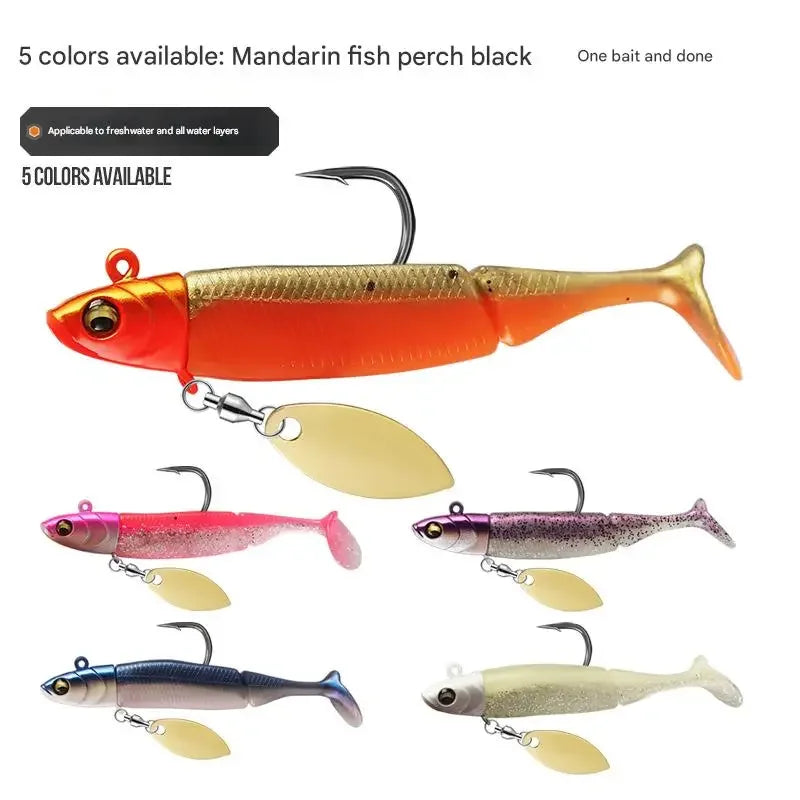 Luminous T-Tail Soft Fishing Lure Set, 9.5cm 20g Single Hook Glitter Bionic Bait, Durable Saltwater Sea Fishing Tackle Peaceful Pleasures Health and Wellness