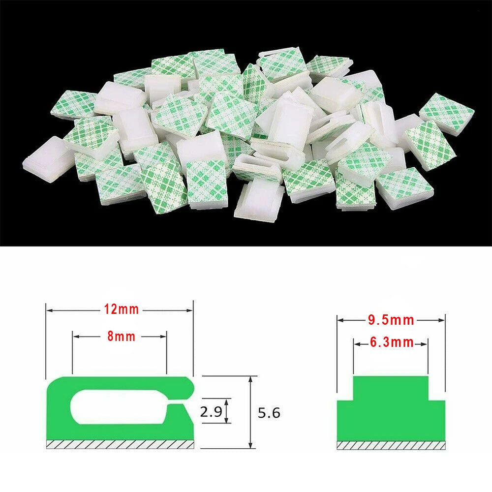 Light Strip Mounting Clips Self Adhesive Led Fasteners Holder Cable