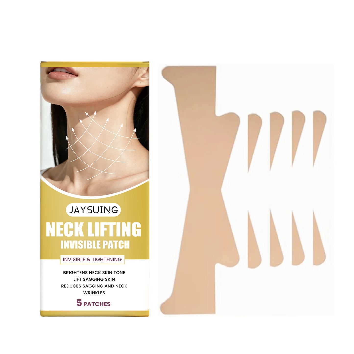 Neck Lifting Patch Improve Neck Contour Reduce Fine Lines Relieve Double Chin Increase Skin Elasticity Neck Invisible Care Mask Peaceful Pleasures Health and Wellness 5PCS