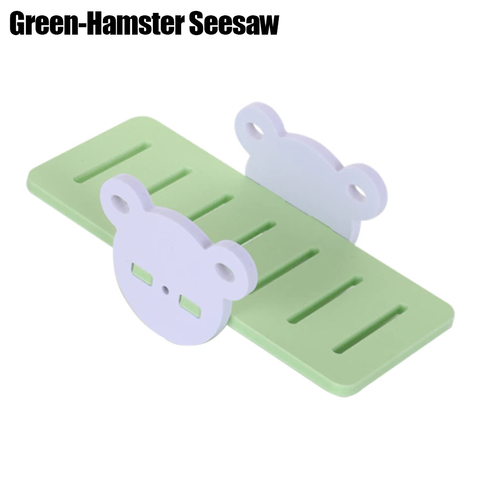 Wooden Hamster Toy Set – Seesaw, Swing & Playhouse