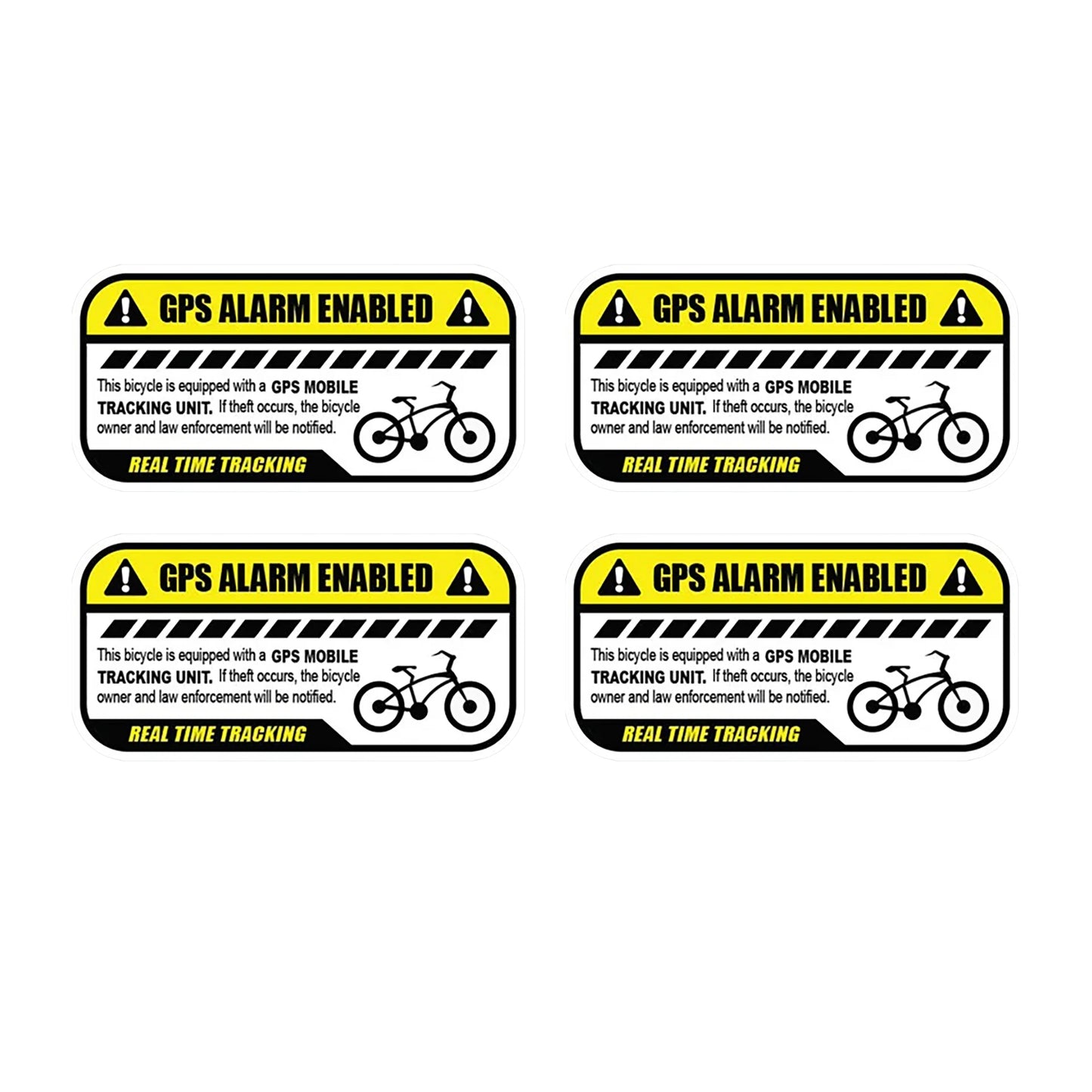 4-Pack GPS Tracking Stickers | Bicycle & Vehicle Security Decals