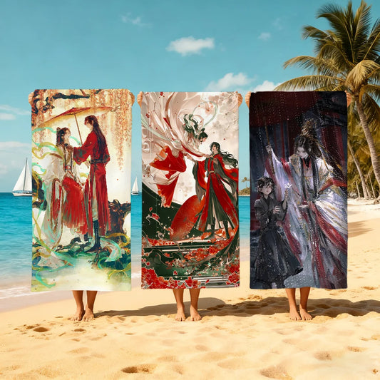 Anime Quick-Dry Beach Towel | Soft Microfiber Pool & Travel Quick-Dry Beach Towel Peaceful Pleasures Health and Wellness