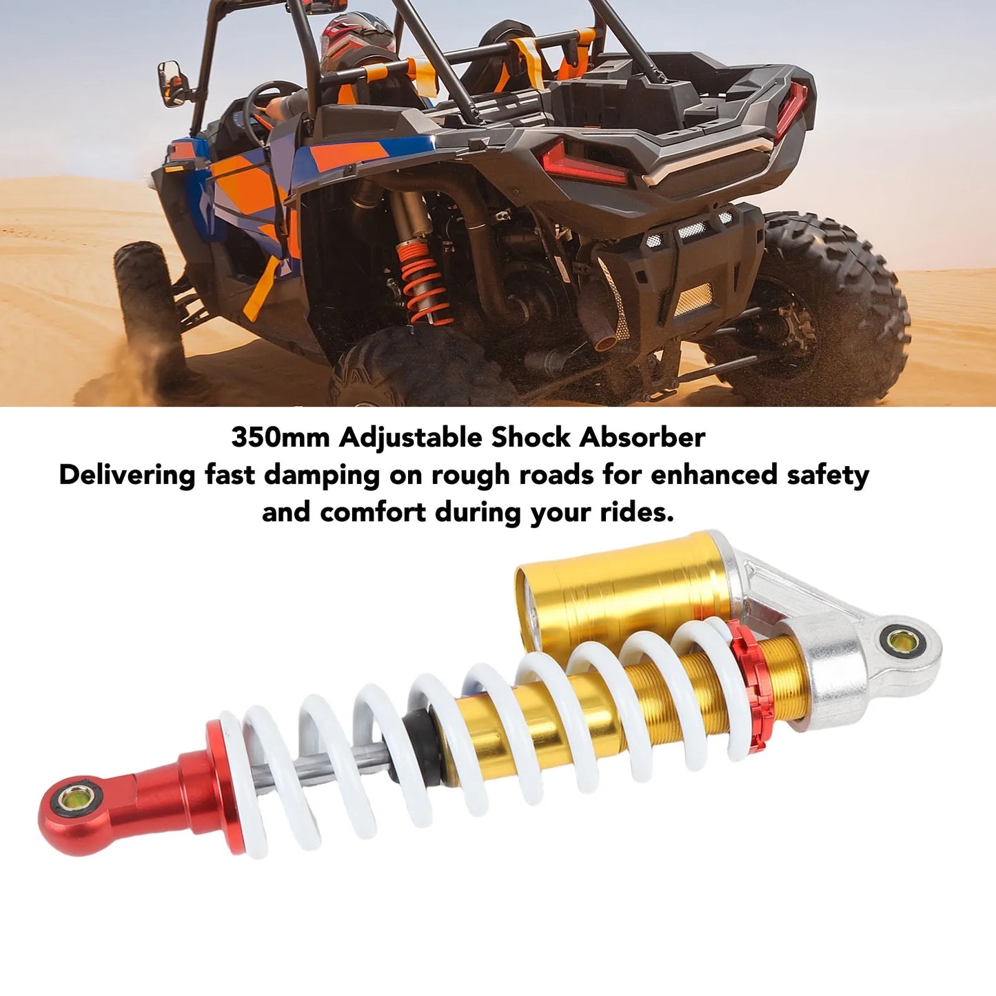 350mm Adjustable Shock Absorber for ATV Dirt Bike Go Kart
