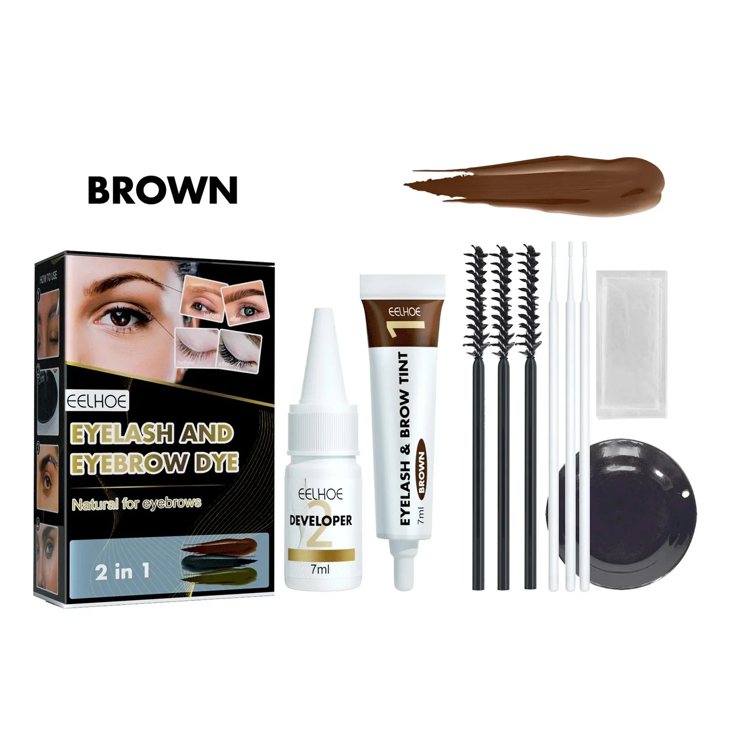 Semi-Permanent Eyebrow & Lash Tint Kit – Waterproof Cream