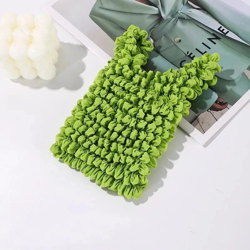 Expandable Bubble Tote Bag | Crinkle Pleated Collapsible Purse