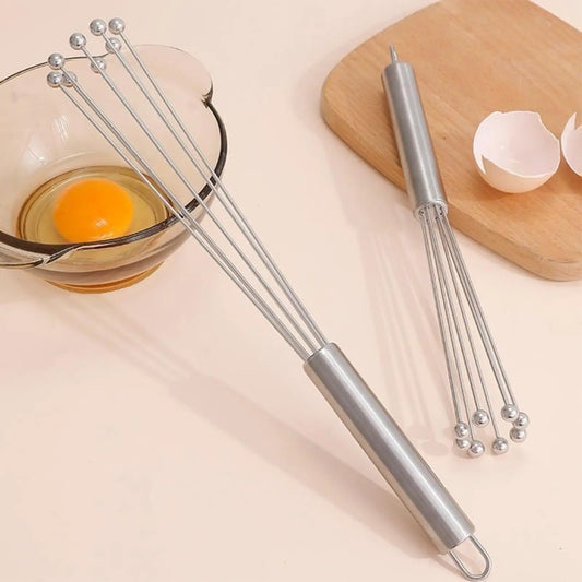 Stainless Steel Manual Egg Beater – Ball-Tip Whisk, 2 Sizes Manual Egg Beater Oasis Select