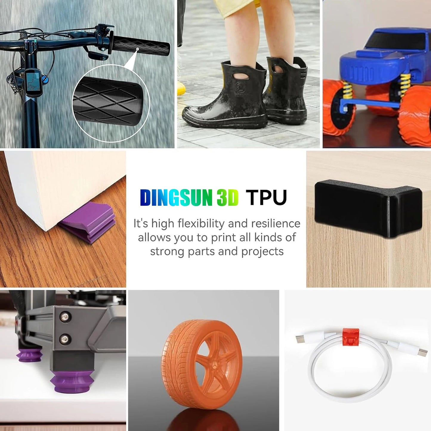 DINGSUN 3D 1.75mm TPU Filament 95A Transparent | ±0.03mm