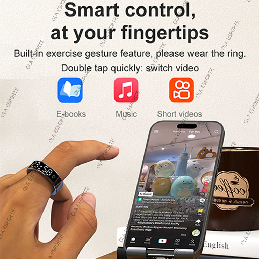 Smart Ring R13 with Display Screen | 5ATM Waterproof Health Tracker