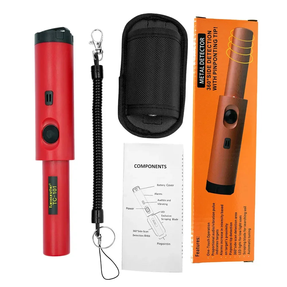 Handheld Metal Positioning Rod Underground Metal Detector TC-101 Handheld 360° High Sensitivity Gold Diggers Detector Rod Peaceful Pleasures Health and Wellness Red