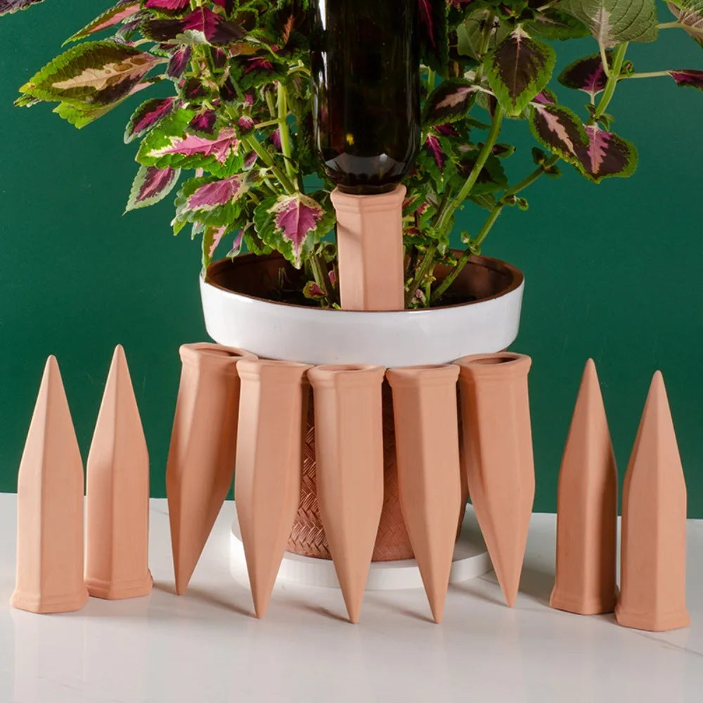 4-Pack Terracotta Self-Watering Spikes | Plant Drip Irrigation