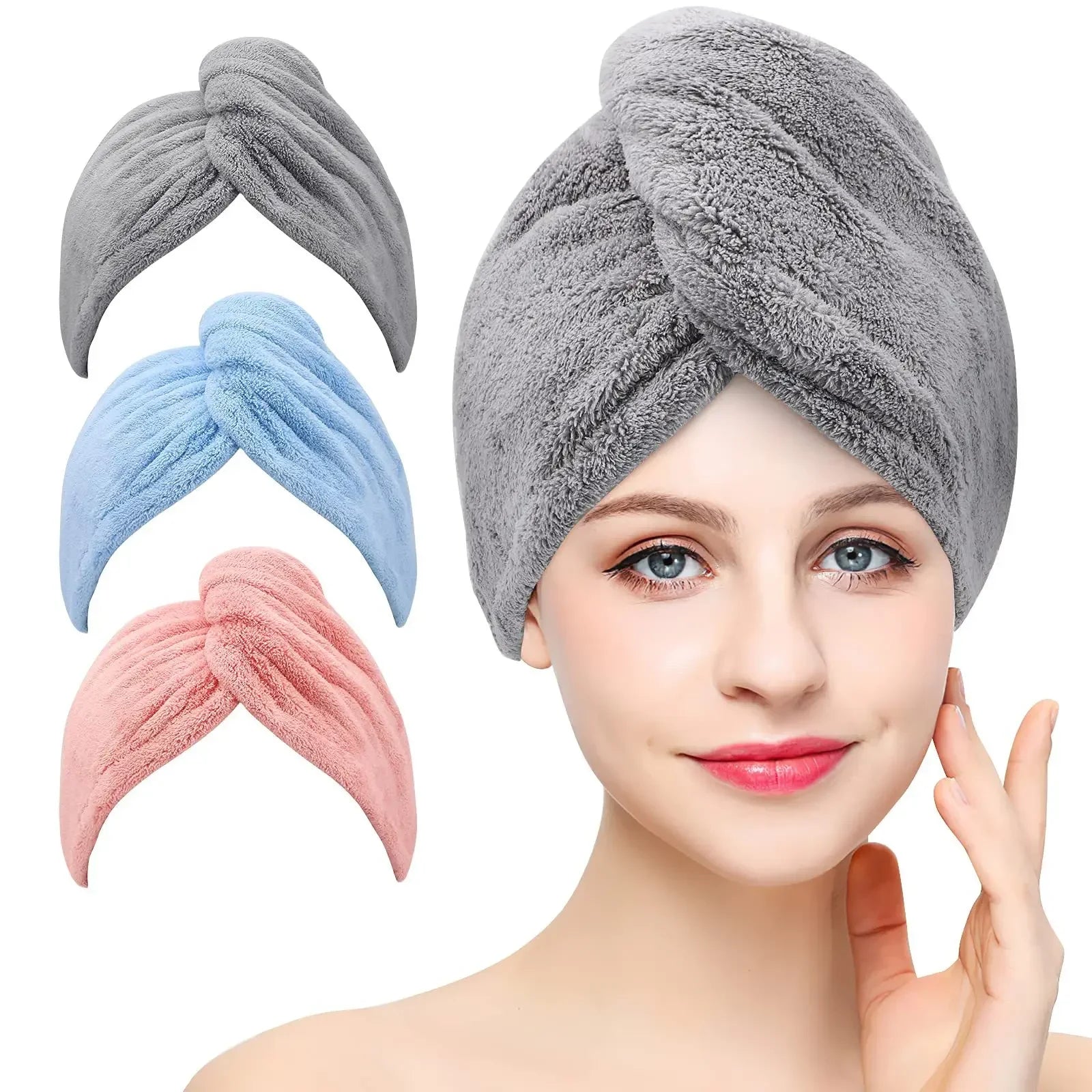 Microfiber Hair Towel, Turbans for Wet Hair, Drying Wrap Towels, Anti Frizz for Curly Women Girls, 65*25 Cm Peaceful Pleasures Health and Wellness