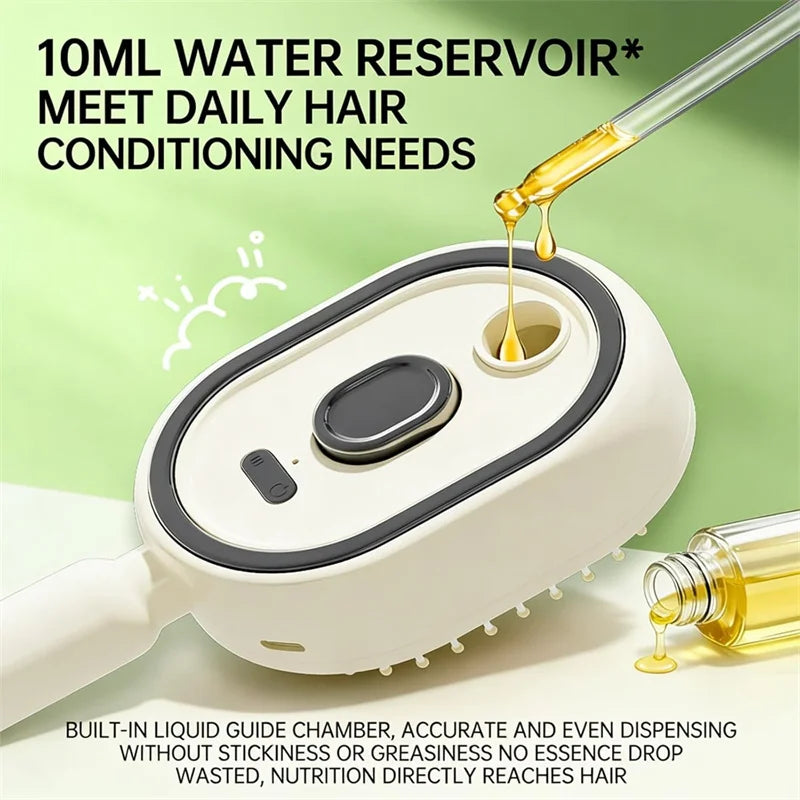 Electric Spray Air Cushions Massage Comb 3 in 1 Self Cleaning Steam Essential Oil Brush Rechargeable Spray Scalp Massager Combs Peaceful Pleasures Health and Wellness
