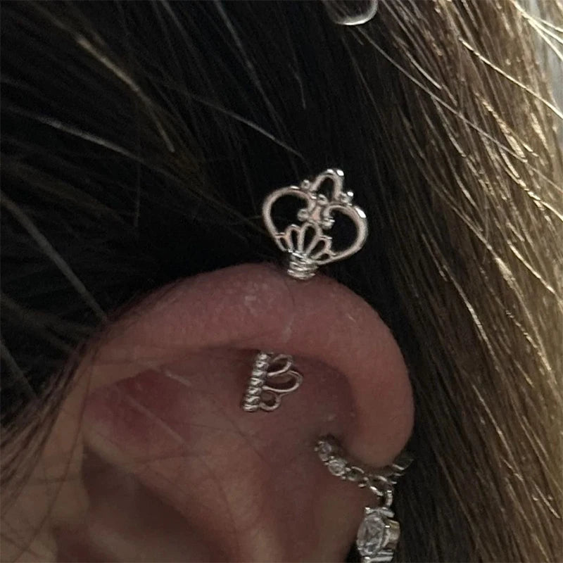 Helix Design Sense Niche Hollow Key Ear Bone Nail Titanium Steel Twist Screw Sleeping Non Removable Unique Ear Nail Accessories Peaceful Pleasures Health and Wellness