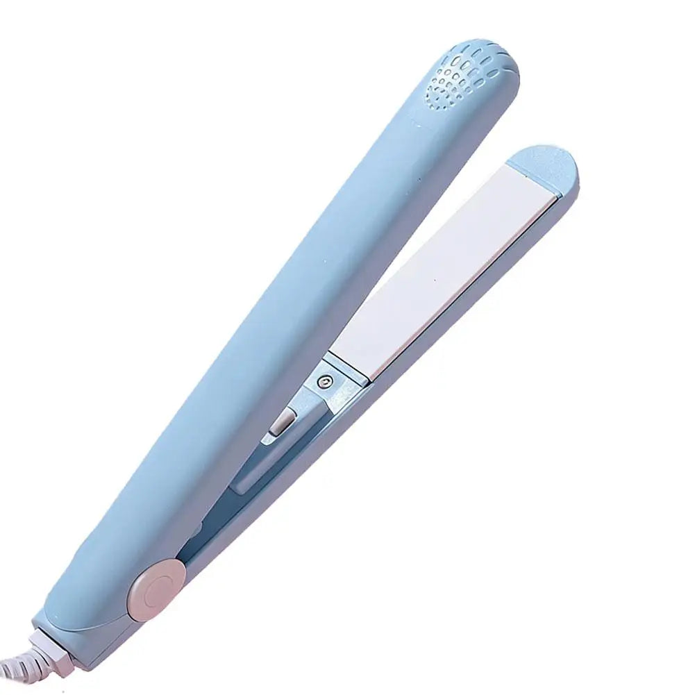 2-in-1 PTC Hair Straightener Styling Appliances Hot Combs Tools Heated Flat Iron Beard Styler Professional Brush Curling Iron Peaceful Pleasures Health and Wellness blue