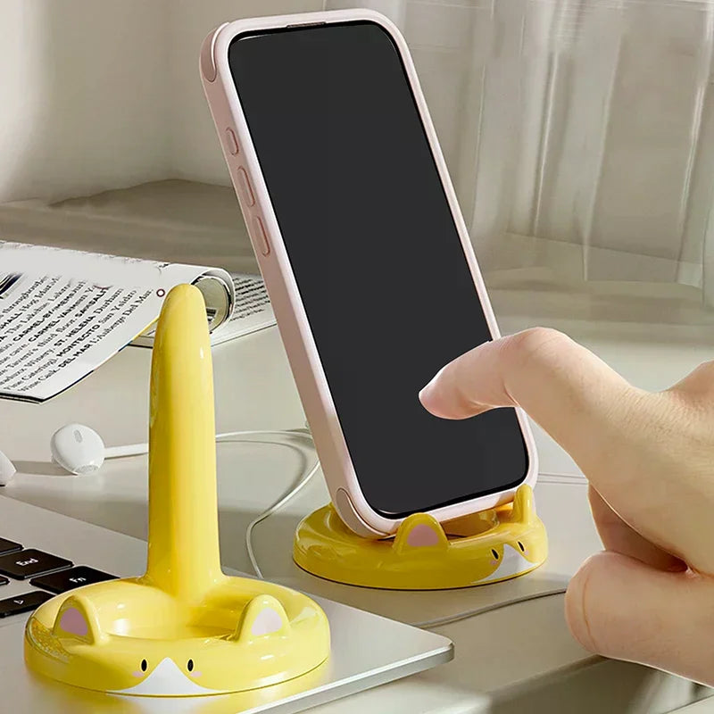 Cartoon Cat Phone Holder – Cute Desktop Stand & Desk Decor