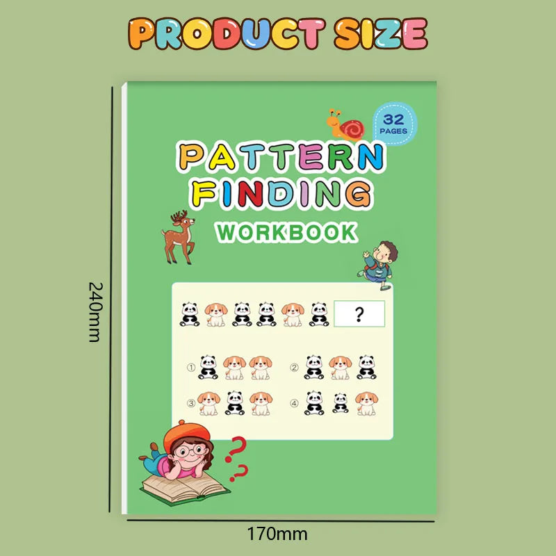 32 Pages Pattern Finding Workbook Preschool Logical Thinking Sequence