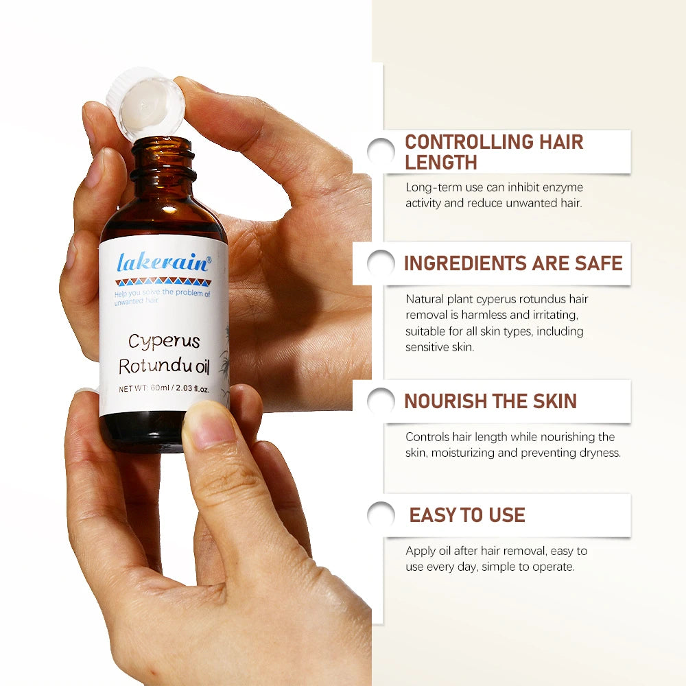 Cyperus Rotundus Oil Inhibit Hair Growth Reducing Redness Armpit Legs Arms Body Deeply Moisturize Nourish Repair Skin Unisex Peaceful Pleasures Health and Wellness