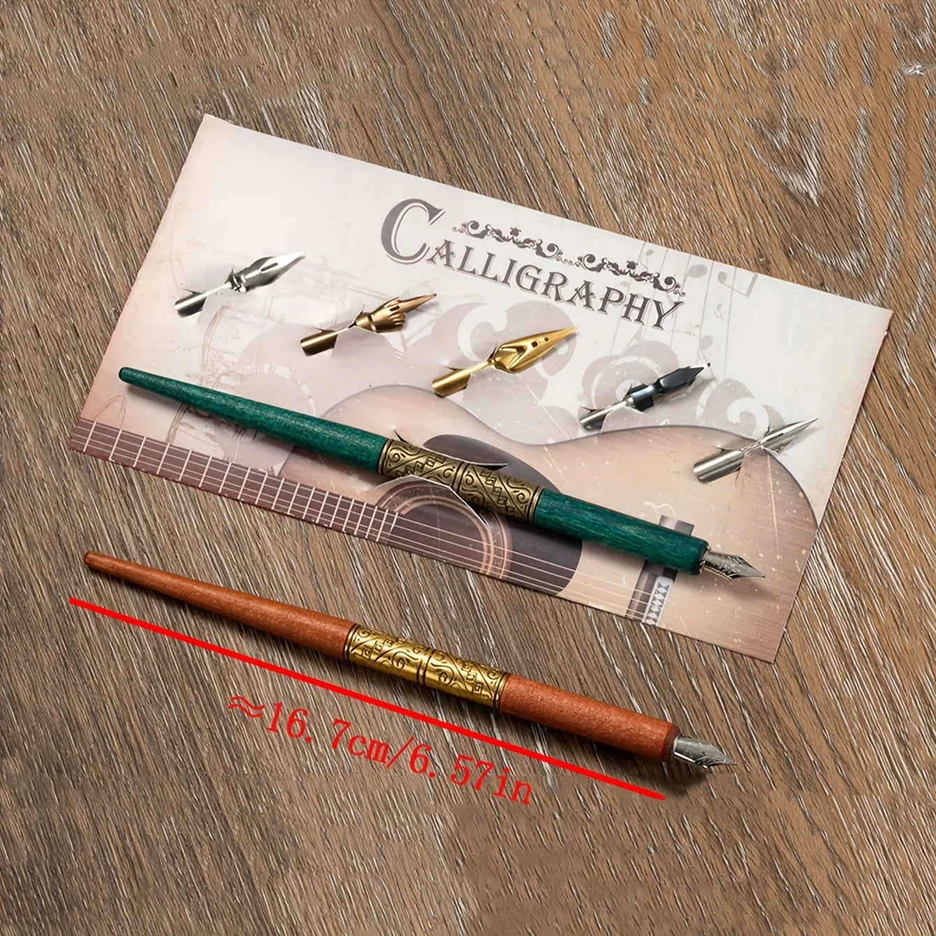 Twist Glass Dip Pen Crystal Writing Wood Handle Vintage Calligraphy