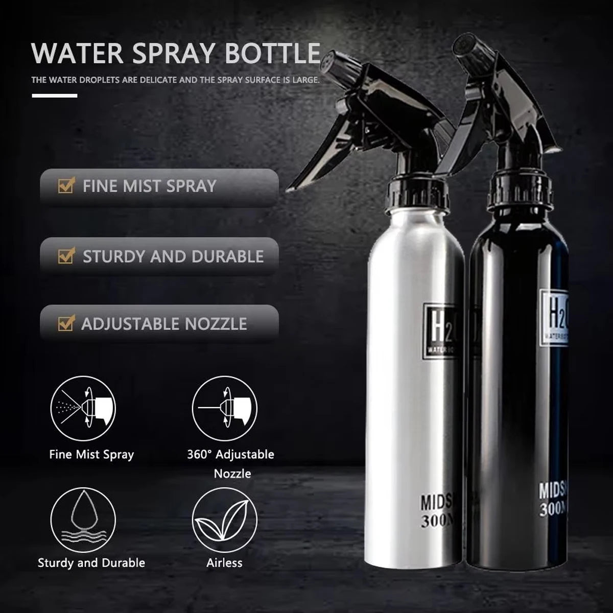 300ml/500ml Barber Hairdressing Spray Bottle Adjustable Nozzle High Pressure Sprayer Pro Salon Home Empty Spray Bottle Tools Peaceful Pleasures Health and Wellness