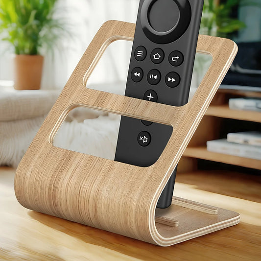 Home Remote Holder, Wooden Remote Control Holder, No Assembly Remote Caddy with 2-Slot Media Organizer for Home Living Room Peaceful Pleasures Health and Wellness