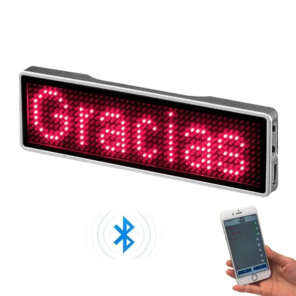 Bluetooth LED Name Tag – Rechargeable Scrolling Message Badge