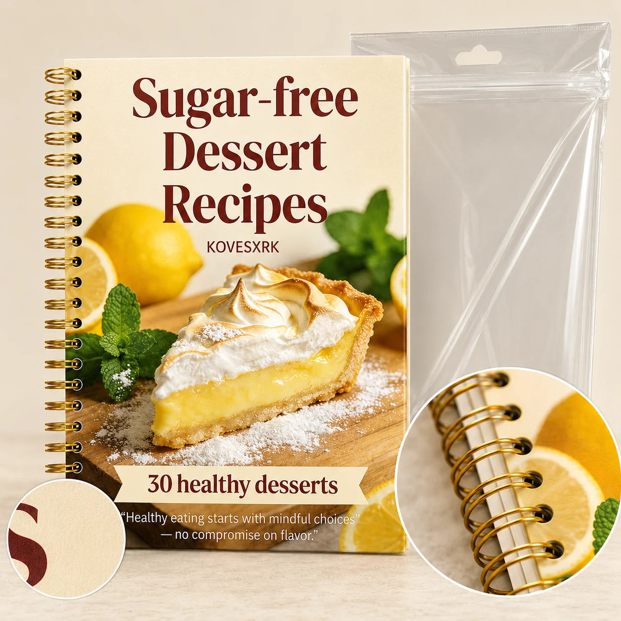 Sugar-free Dessert Recipes A5 Spiral Guide 30 Healthy Desserts 30-Day