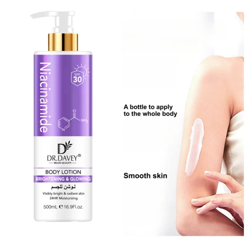 500ml DR.DAVEY Niacinamide Body Lotion Niacinamide Body Lotion Sunscreen2Combination1Refreshing, Moisturizing, and Non-Greasy Peaceful Pleasures Health and Wellness