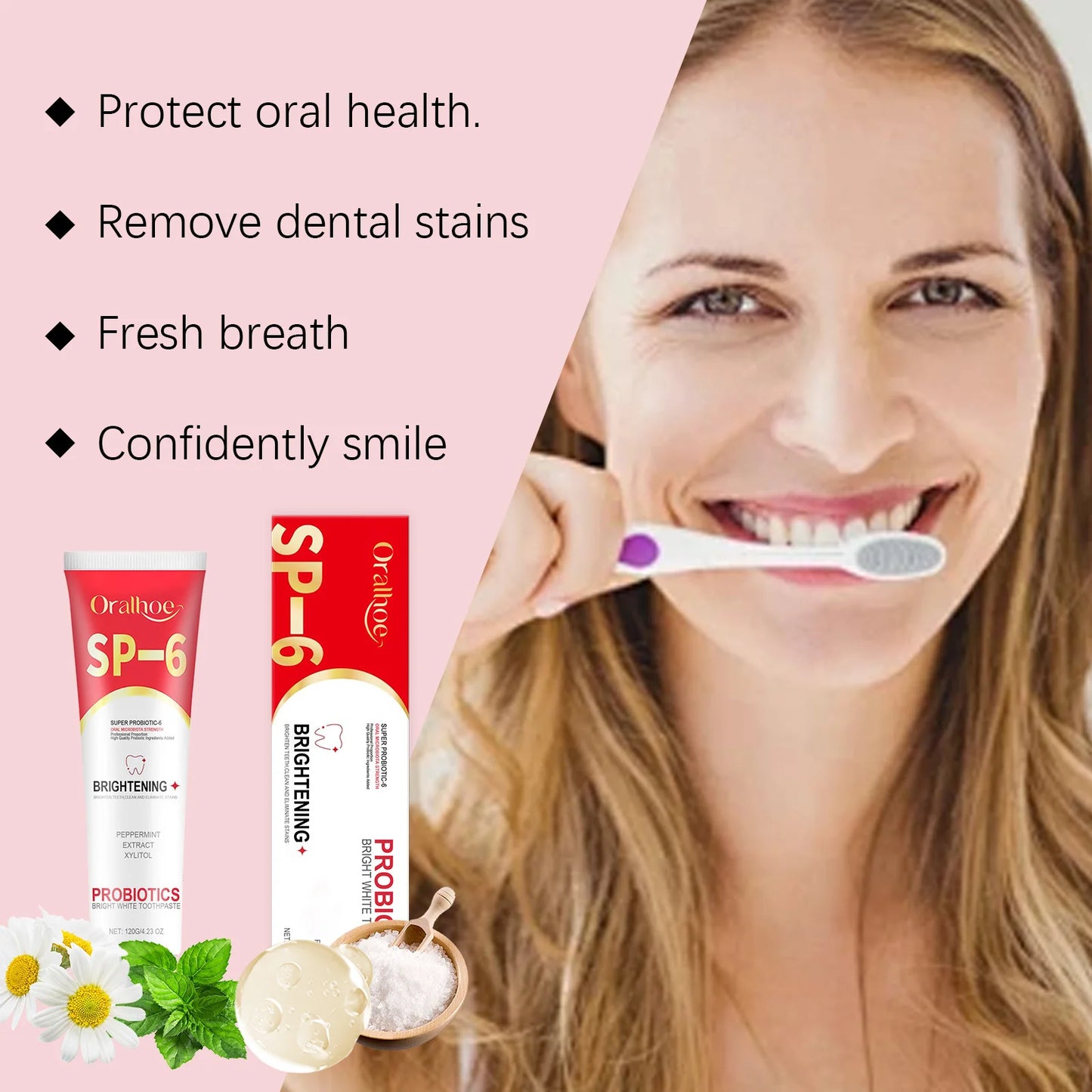 Oralhoe SP6 Probiotic Brightening Toothpaste | Plaque & Fresh Breath