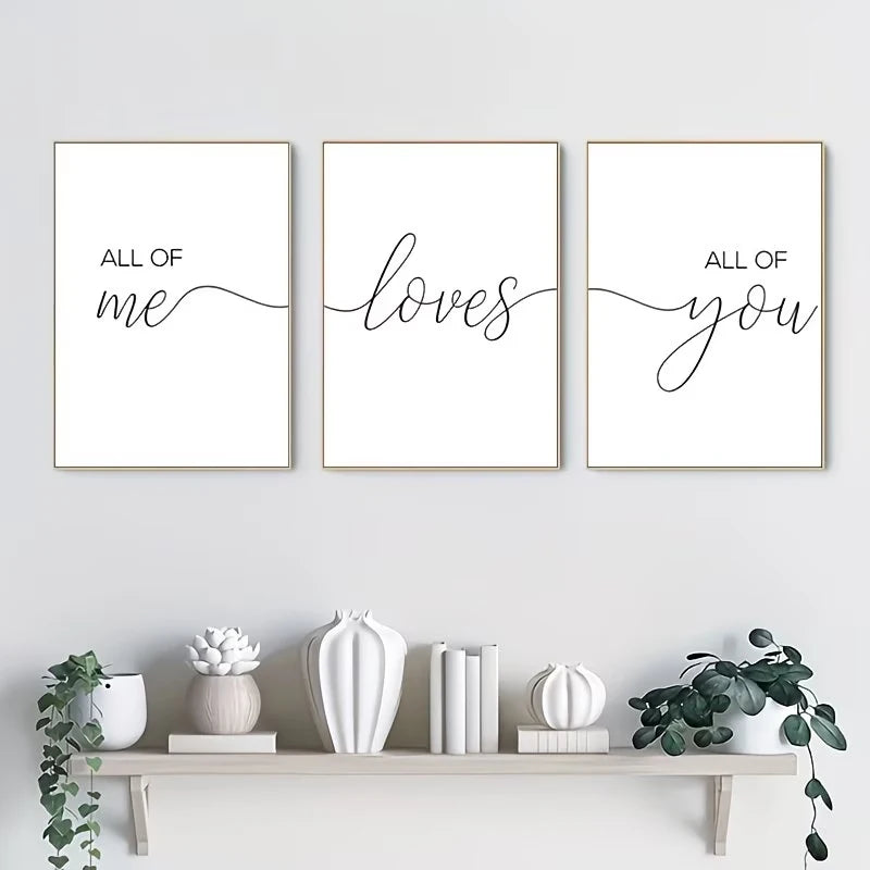 3-Piece "All Of Me Loves All Of You" Christian Canvas Wall Art