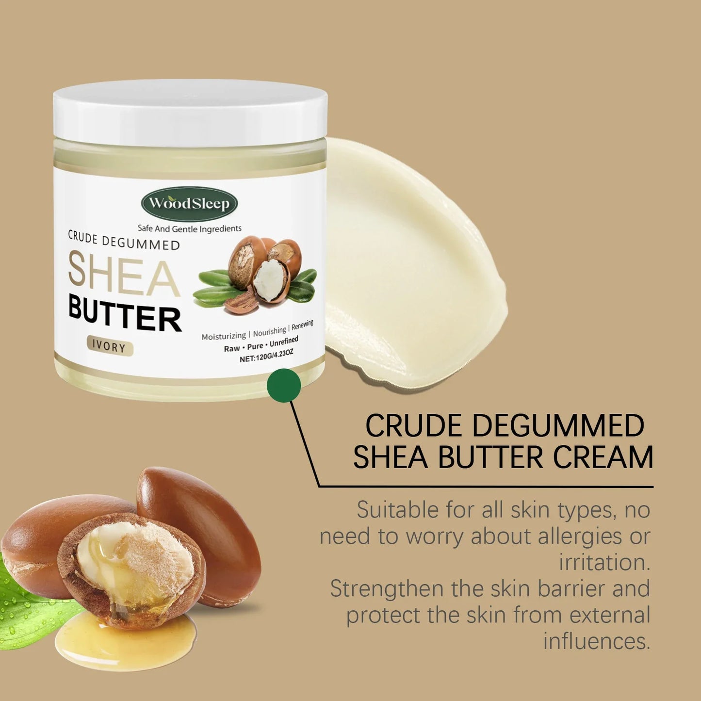 WOODSLEEP Shea Butter Moisturizing Cream – Body Lotion 120g