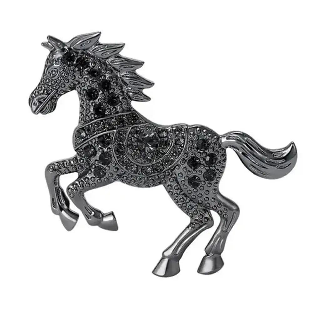 Rhinestone Horse Brooch | Enamel Zodiac Animal Pin for Women Enamel Brooch Pin Peaceful Pleasures Health and Wellness B