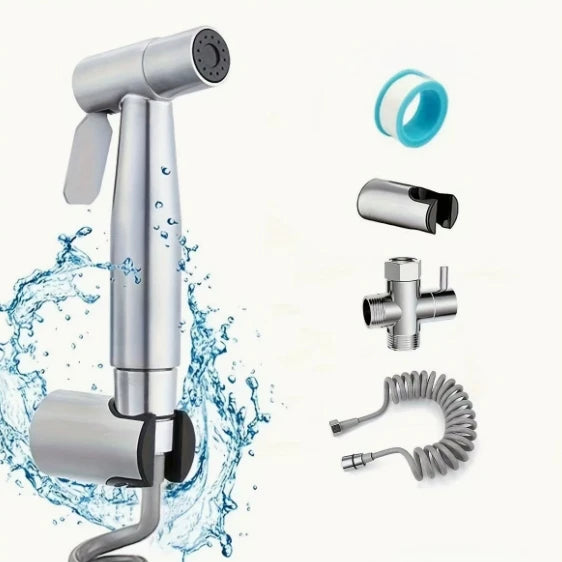 High-Pressure Bidet Spray Gun & Triangle Valve Bathroom Kit