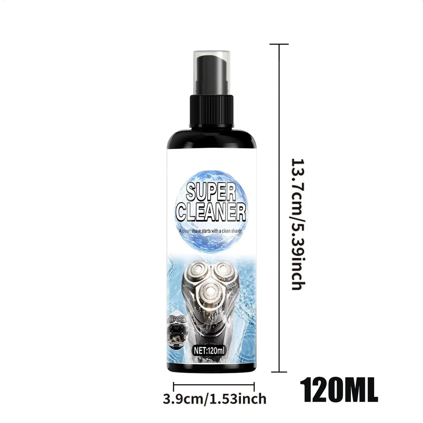 Electric Shaver Cleaner Spray 120ml with Brush | Trimmer Care