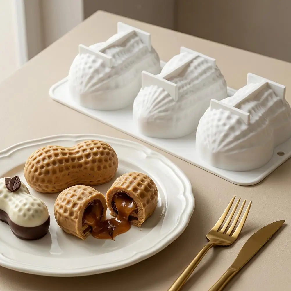 New One-Piece Peanut Shape Bread Cake Silicone Mold Temperature-resistant Healthy High Quality Cake Mold Kitchen Baking Tools Peaceful Pleasures Health and Wellness