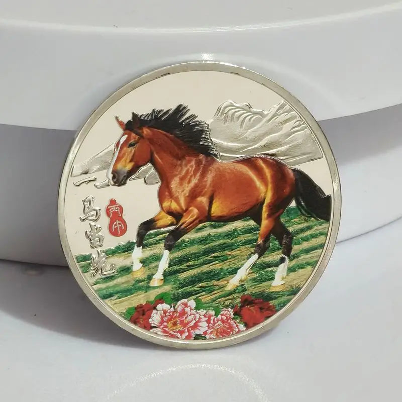 2026 Year of the Horse Commemorative Coin 40mm Gold & Silver
