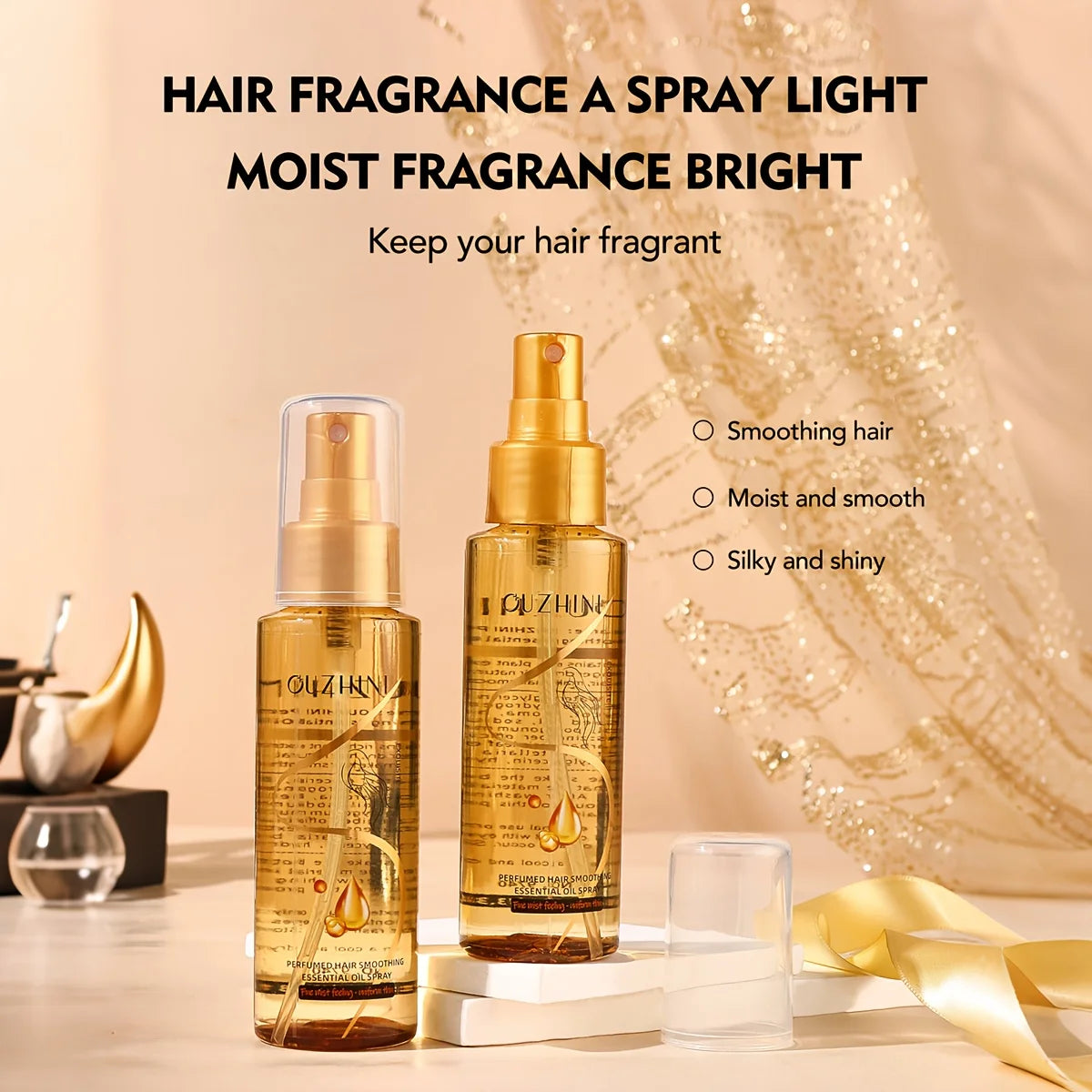 Fragrance Hair Care Essential Oil Spray, Fragrance Hair Conditioner, Smooth Hair Care Essential Oil to Prevent Frizz, Moisturizing and Nourishing, Long-Lasting Fragrance Hair Care Essential Oil Spray 100Ml/Bottle-1 Bottle Peaceful Pleasures Health and Wellness